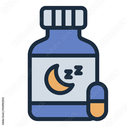 sleep aid filled line icon for sedative medication misuse