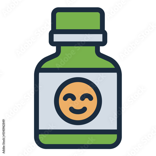 antidepressant bottle filled line icon for medication use