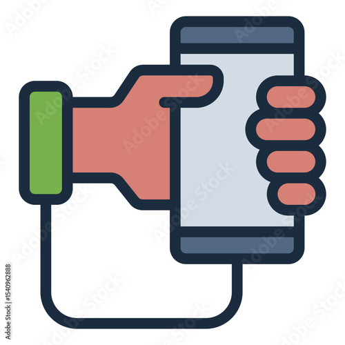 phone grip filled line icon for digital screen obsession
