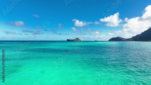 Low flight over the Ocean towards Rabbit Island
