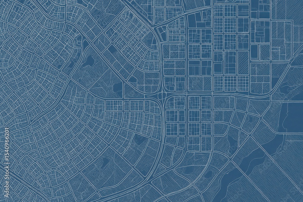 Technical Blueprint Urban Planning City Zoning Layout Map Technical Blueprint Urban Planning City Zoning Layout Map