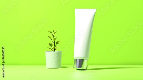 Wallpaper Mural Eco friendly skincare product mockup with plant Torontodigital.ca