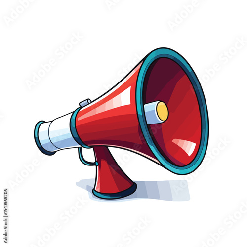 Professional Election Campaign Vector Illustration with Loud Megaphone for Advertising