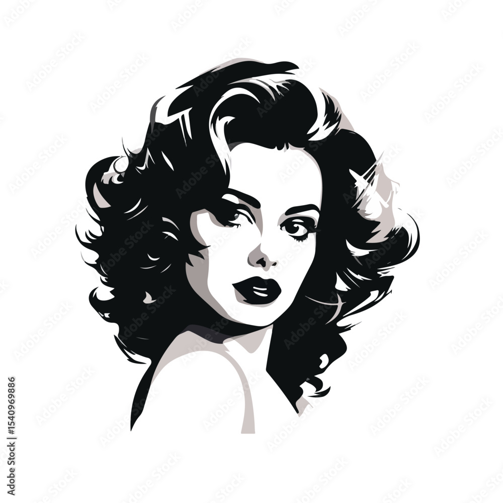 Fototapeta premium Elegant Pretty Woman Icon Vector Illustration for Professional Designs