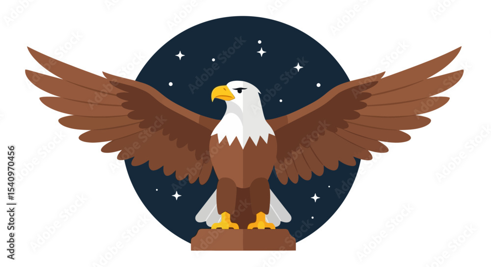 Fototapeta premium USA Independence Majestic Bald Eagle, State & Federal Symbol