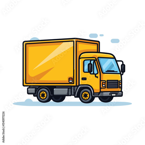 Professional transportation delivery truck for shipping packages and boxes