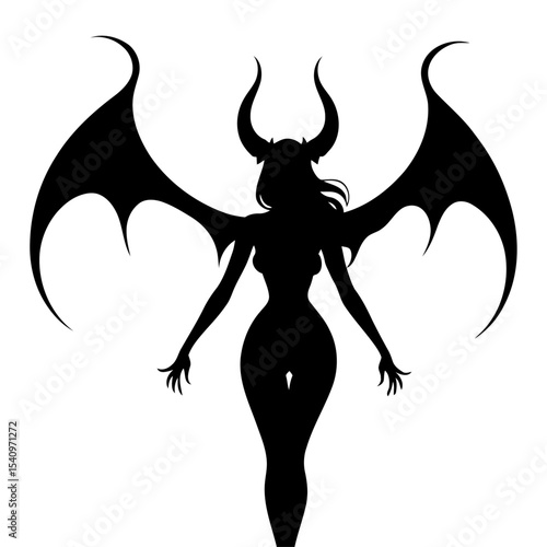 Mysterious succubus figure dark fantasy creature vector for horror games occult art and supernatural storytelling