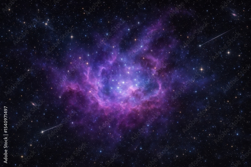 Fototapeta premium Infinite cosmos displaying vibrant nebula colors and countless stars in deep space photography