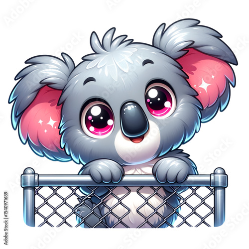 Adorable Koala: A digitally-rendered illustration of a cuddly Koala. With charming eyes and soft grey fur, this lovable marsupial is a perfect symbol of Australian wildlife, spreading joy and a warm.