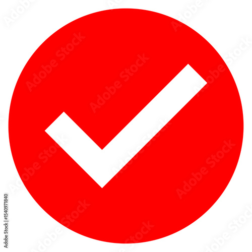 シンプルなチェックマーク 丸型 ベクターデータ チラシ・Web・動画素材 レッド