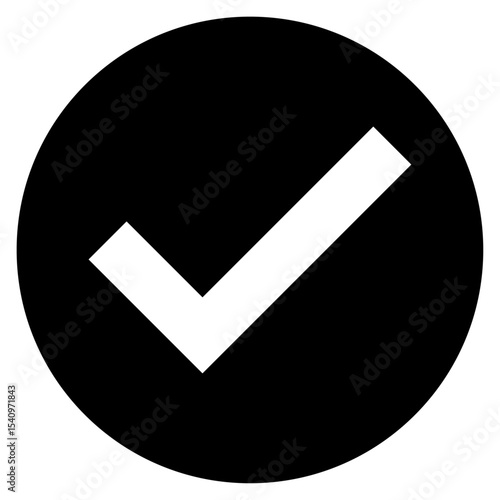 シンプルなチェックマーク 丸型 ベクターデータ チラシ・Web・動画素材 モノクロ