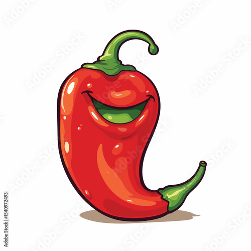 Colorful Chilli Spice Vegetable Cartoon Vector Isolated Illustration for Designs