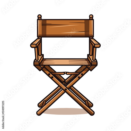 Professional Director Wooden Chair Icon Vector Illustration for Business Use