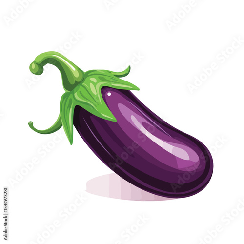 Premium Eggplant Aubergine Vegetable Icon Vector Image Illustration