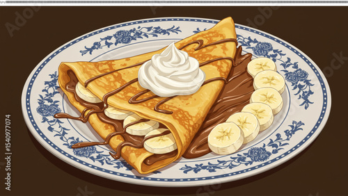 Delicious Banana Chocolate Crepe Dessert A Sweet Treat Recipe Inspiration