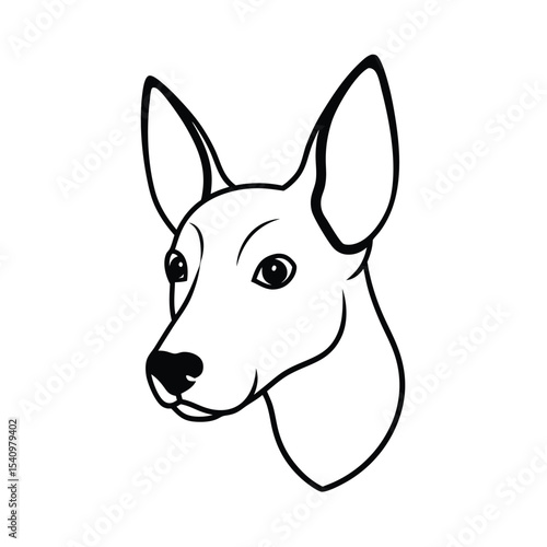 Black silhouette of a mexican hairless dog head high resolution vector graphic for banners and advertisements