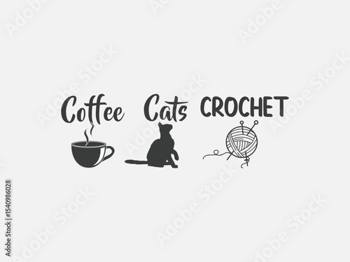 Coffee cats crochet t shirt perfect gift for cozy yarn and cat lovers