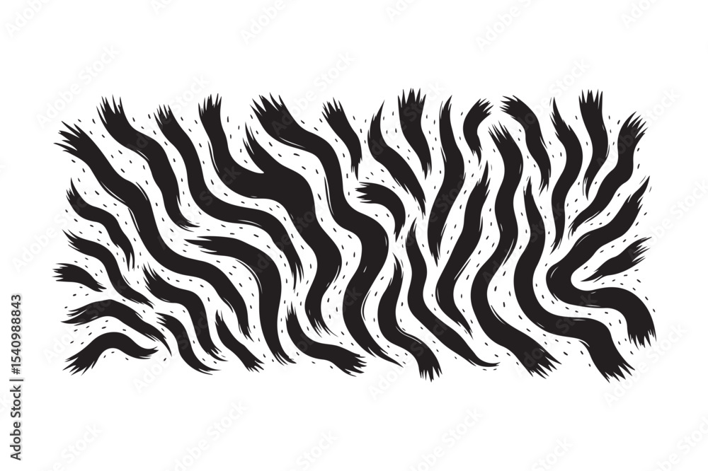 Obraz premium Zebra Fur Pattern Black and White Abstract Animal Skin Vector Background