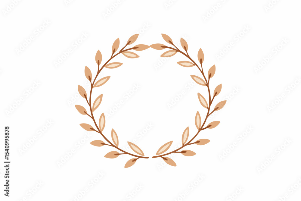 Beige and Brown Watercolor Leaf Wreath Oval Frame leaves Beige and Brown Watercolor Leaf Wreath Oval Frame leaves