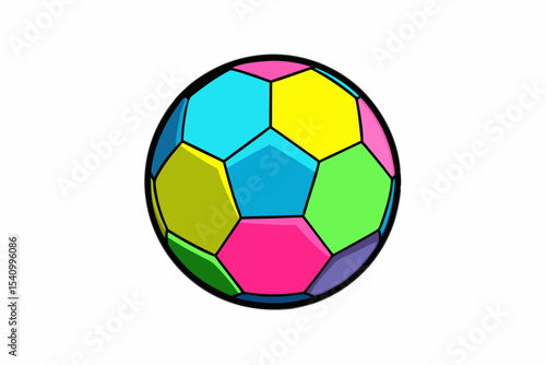 Glossy 3 D Hexagonal Soccer Ball Bright Colors football