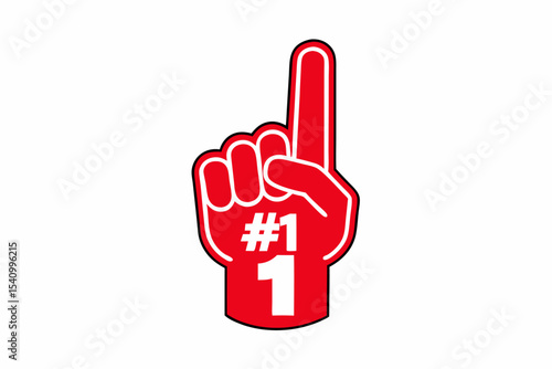Red Foam Number One Fan Hand Graphic foam hand first place