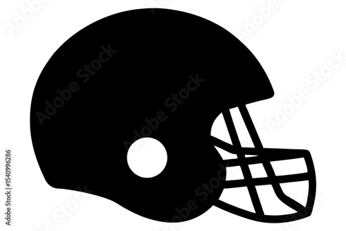 Solid Black Silhouette American Football Helmet vector 1