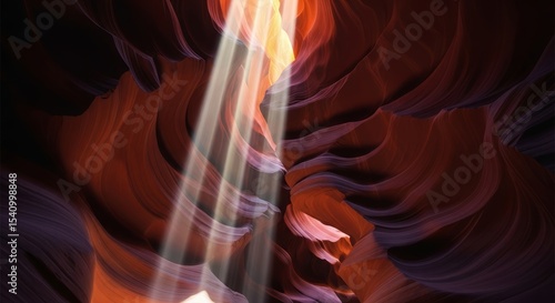 Sunbeams Illuminate the Curves of Antelope Canyon's Interior