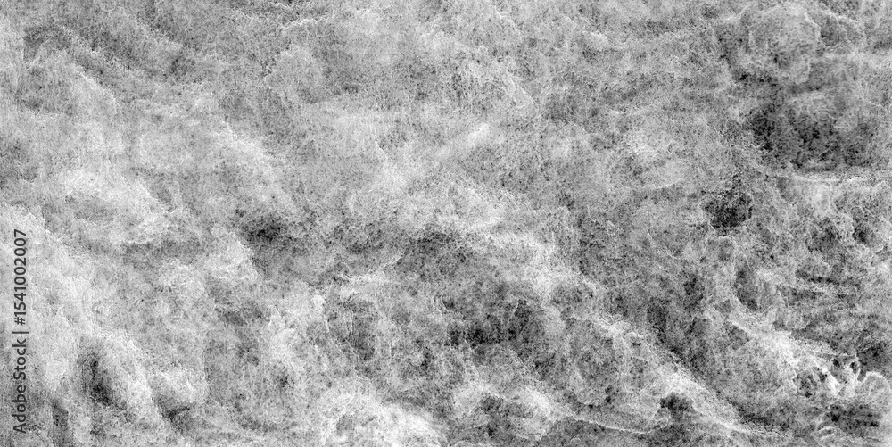Naklejka premium Abstract monochrome black and white frost background. Random waves shadowed. Grunge brutal minimalist illustration. Damaged material, paper, stone, concrete. Rough noisy grunge texture structure