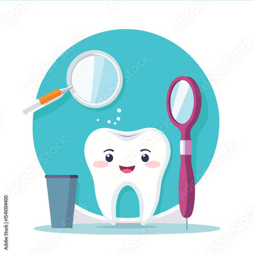 isolated Dental Exam Illustration