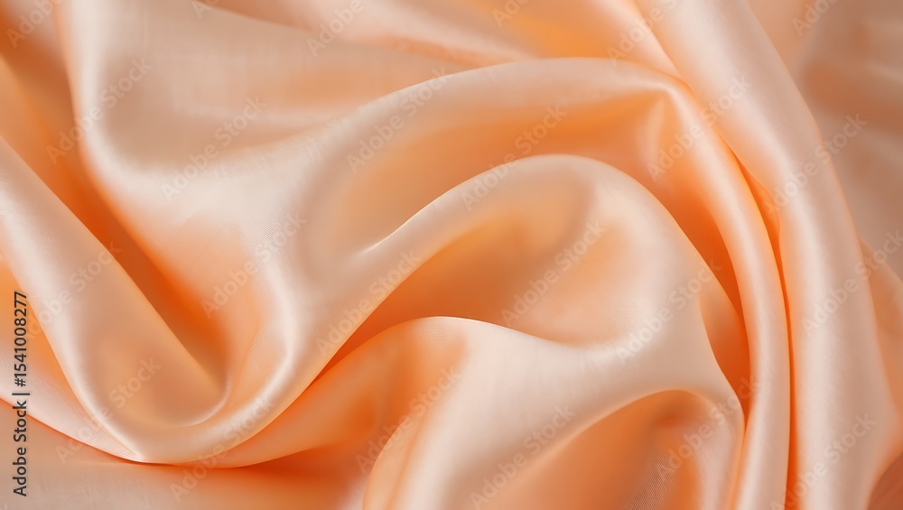 Obraz premium Peach Silk Fabric Texture Smooth, Luxurious Drape and Elegant Flow