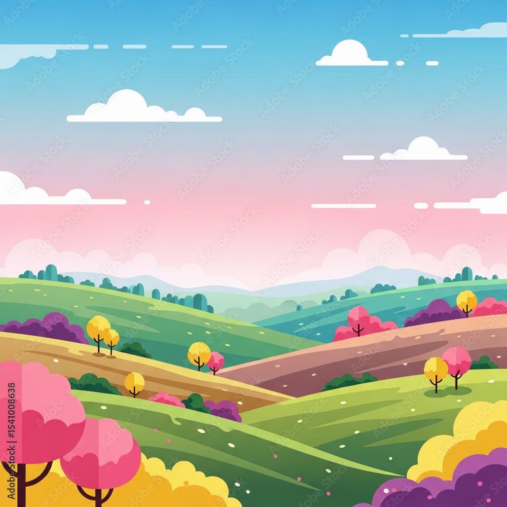Vibrant green field landscape Vibrant green field landscape