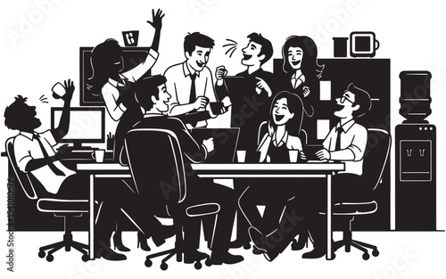 Joyful Office Meeting and Team Collaboration - Business People Laughing