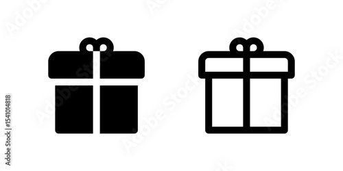 Wrapped present icon set for giving, celebration, and seasonal promotions