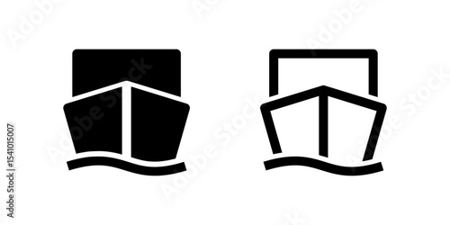 Ship cargo icon set for global logistics, transport, and export/import designs