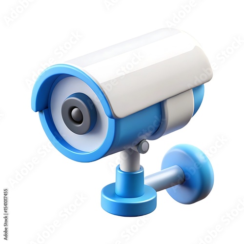 Stylized 3d render of a blue security camera