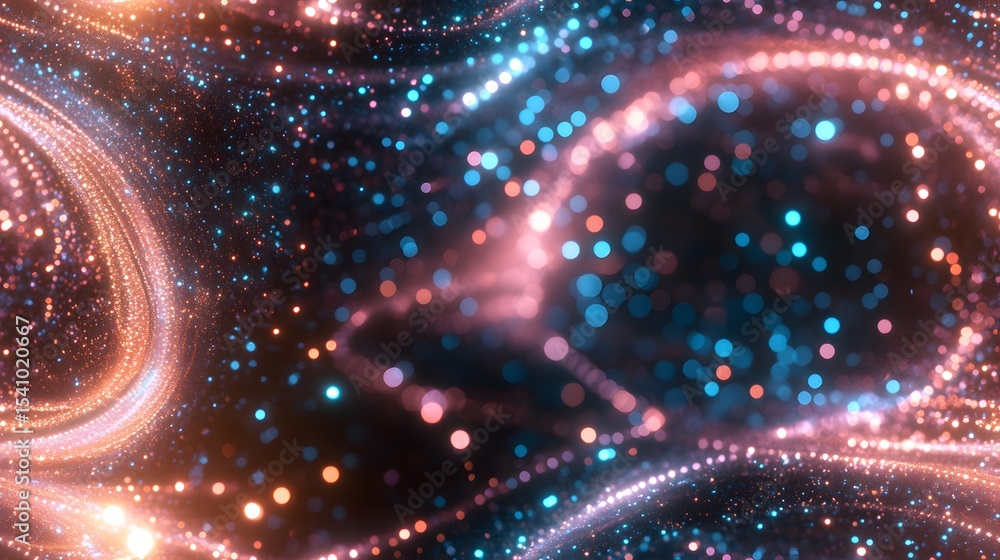 Fototapeta premium Abstract swirling design with shimmering particles.