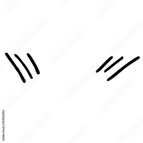 手書きの黒い気づき線　漫符アイコン　ベクター黒