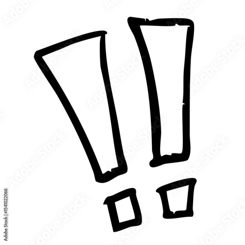 手書きの驚きや発見の漫符アイコン ベクター黒