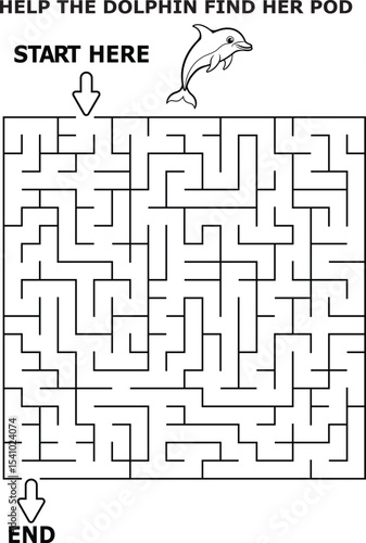 Help the dolphin find her pod maze activity for kids
