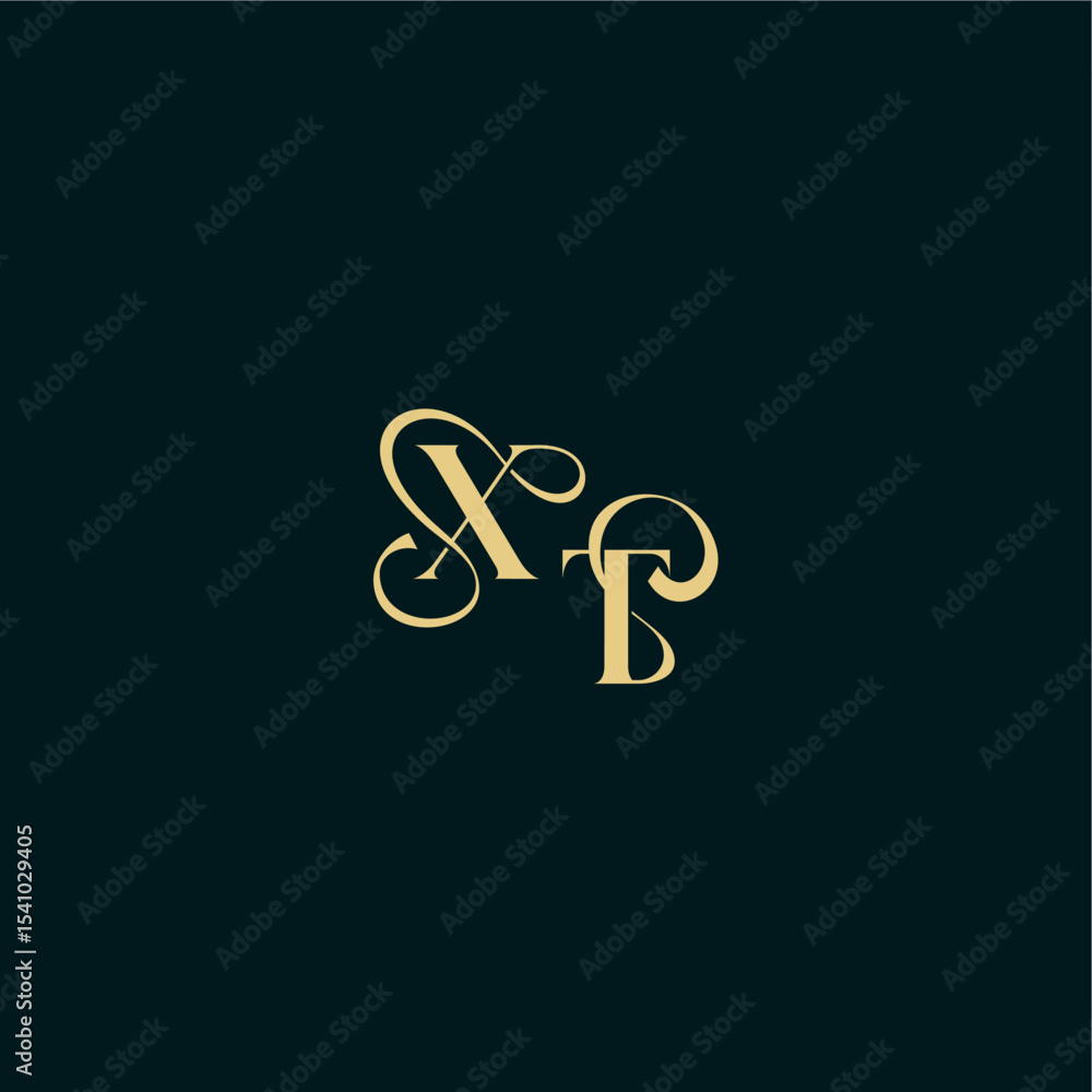 XT letter elegant and curvy style monogram wedding logo initial bold concept design XT letter elegant and curvy style monogram wedding logo initial bold concept design
