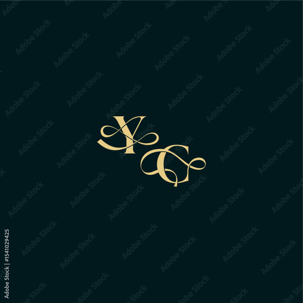 YC letter elegant and curvy style monogram wedding logo initial bold concept design YC letter elegant and curvy style monogram wedding logo initial bold concept design