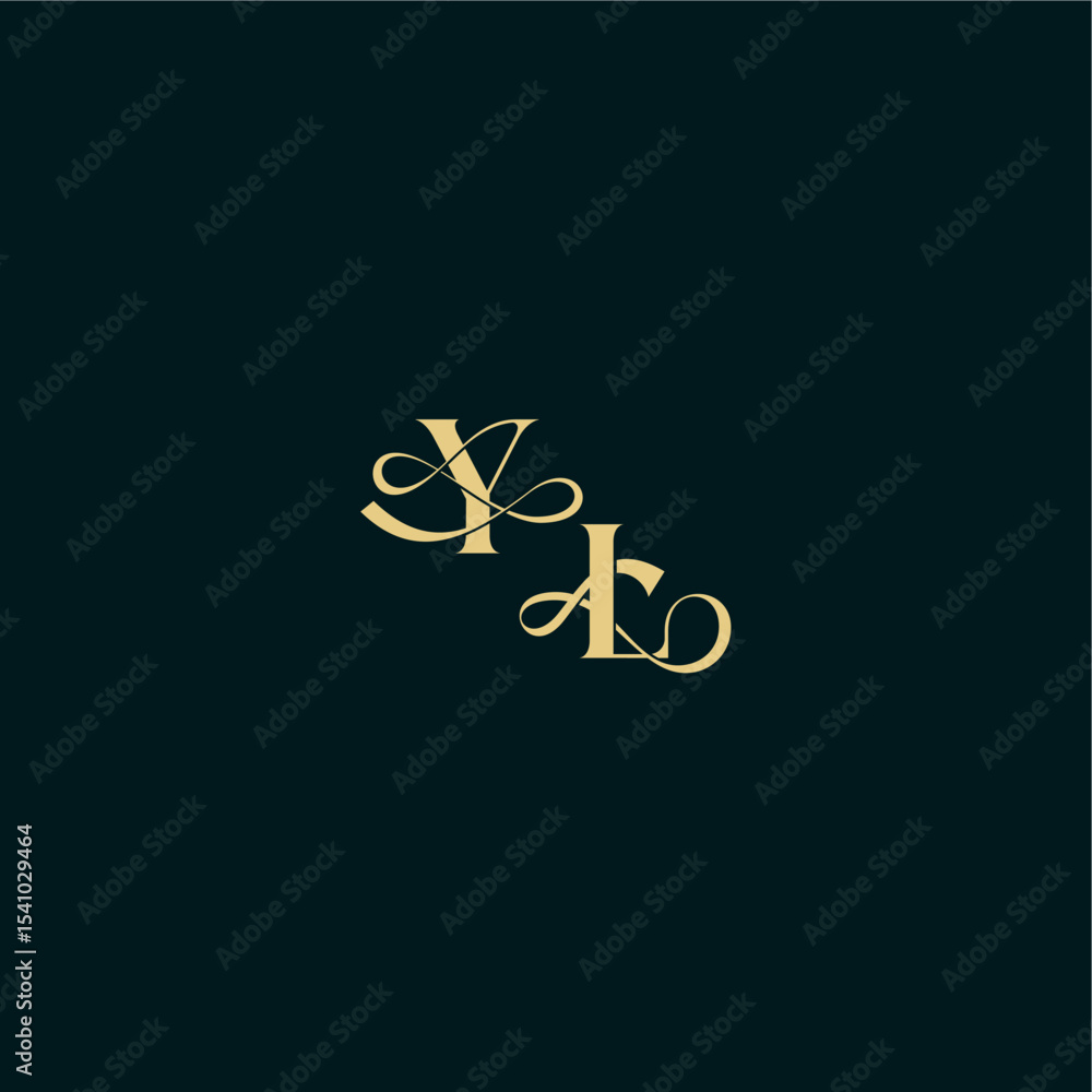 YL letter elegant and curvy style monogram wedding logo initial bold concept design YL letter elegant and curvy style monogram wedding logo initial bold concept design
