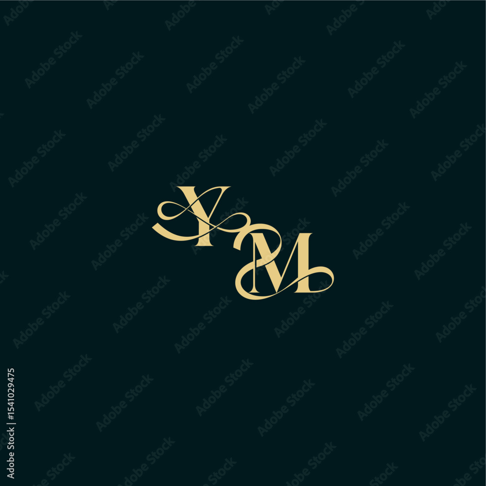 YM letter elegant and curvy style monogram wedding logo initial bold concept design YM letter elegant and curvy style monogram wedding logo initial bold concept design