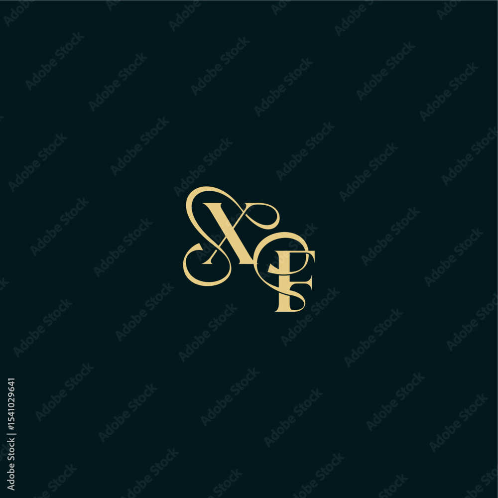 XF letter elegant and curvy style monogram wedding logo initial bold concept design XF letter elegant and curvy style monogram wedding logo initial bold concept design