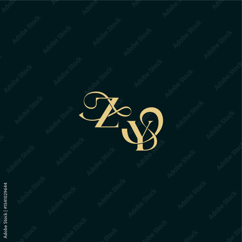 ZY letter elegant and curvy style monogram wedding logo initial bold concept design ZY letter elegant and curvy style monogram wedding logo initial bold concept design