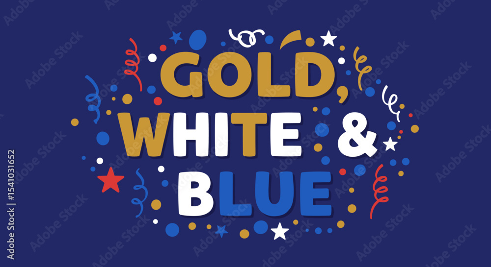 Fototapeta premium GOLD< WHITE & BLUE