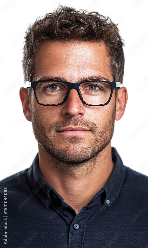 Close-up of a man with glasses isolated on transparent background. studio portrait concept. Close-up of a man with glasses isolated on transparent background. studio portrait concept.