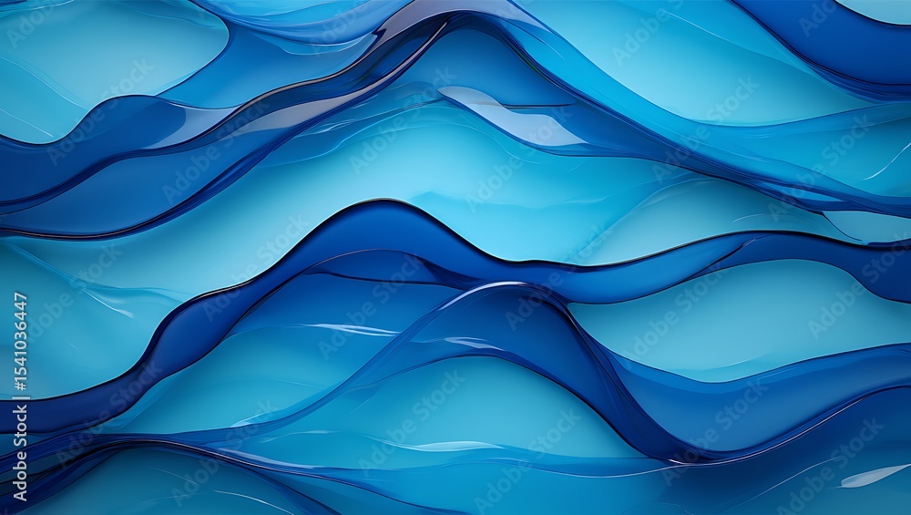 Fototapeta premium Abstract Blue Wave Background Fluid, Dynamic, and Serene Design
