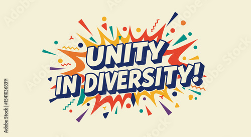 Colorful Graphic Design Featuring the Phrase Unity in Diversity for Celebrating Multiculturalism and Inclusion