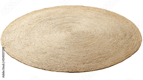 Round woven rug natural fiber texture home decor
